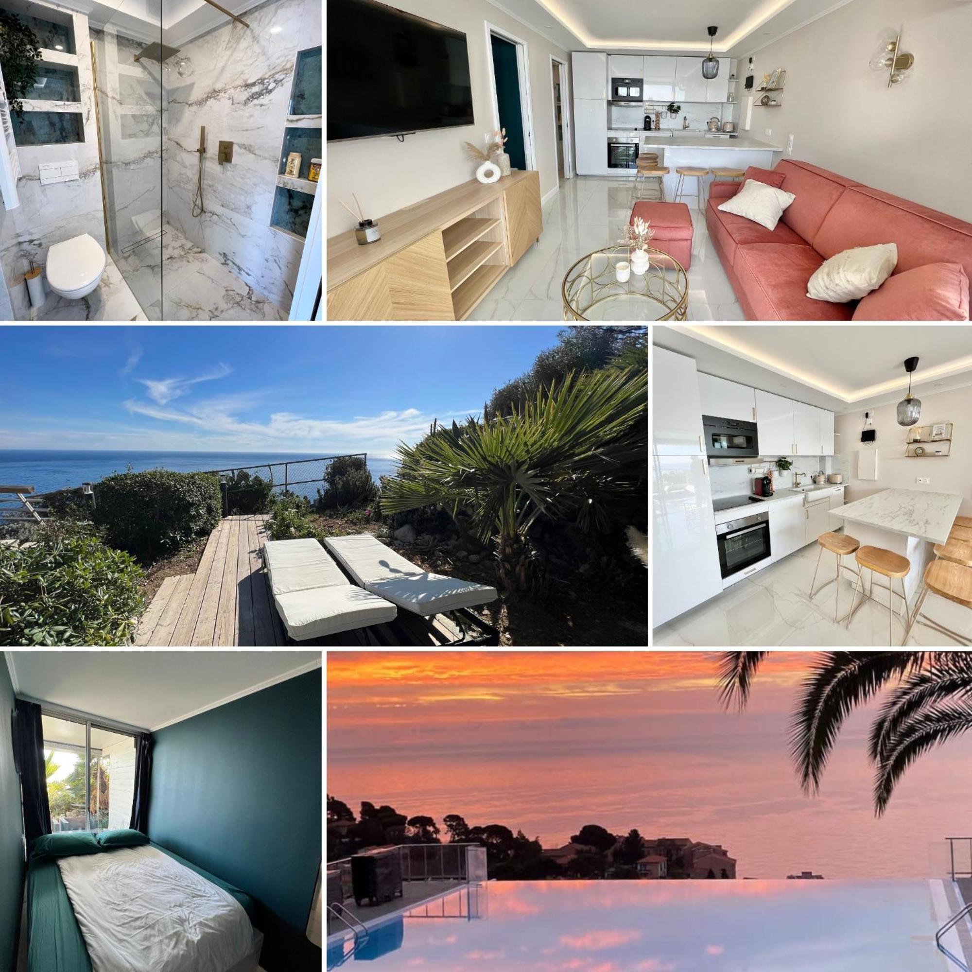 Luxueux Appartement - Vue Mer - Piscine - Free Parking - Monaco カップダイユ エクステリア 写真